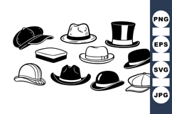 Vintage Classic Men's Hat Clipart Collection Bundle Product Image 1