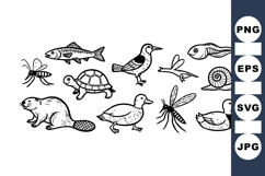 Vintage Hand Drawn Woodland Animal Clipart Bundle Product Image 1