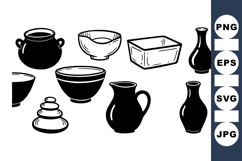 Vintage Pottery Clipart Bundle for Crafts and Decor Product Image 1
