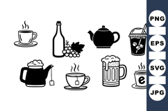 Hand Drawn Vintage Coffee And Tea Clipart Bundle Product Image 1