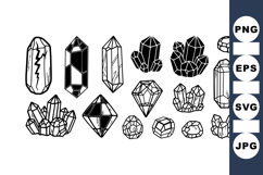 Geometric Crystal Clipart Bundle For Craft Projects Product Image 1