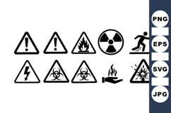 Safety Hazard Warning Symbol Clipart Bundle for Alerts Product Image 1