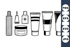 Hand Drawn Cosmetic Tube Clipart Set For Packaging Design Product Image 1