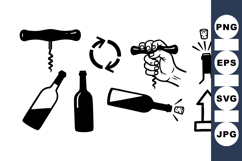 Hand Drawn Vintage Wine Bottle Clipart Bundle Product Image 1