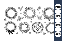 Hand Drawn Wreath Clipart Bundle for Wedding Decor Product Image 1