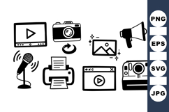 Hand Drawn Media Icon Bundle For Creatives Product Image 1