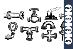 Hand Drawn Vintage Pipe Clipart Bundle For Crafts Product Image 1