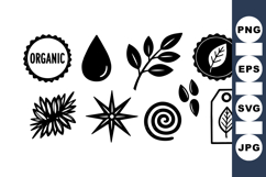 Minimal Organic Botanical Stamp Icon Pack For Crafts Product Image 1