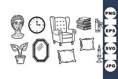 Hand Drawn Home Decor Clipart Bundle Pack Product Image 1