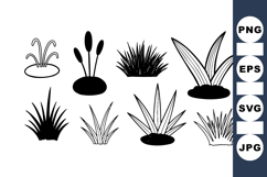 Wetland Grass Silhouettes Clipart Bundle for Nature Designs Product Image 1