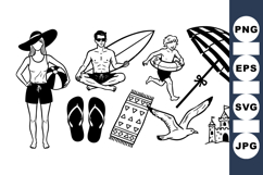 Beach Summer Clipart Set for Vacation and Travel Product Image 1