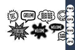 Hand Drawn Vintage Speech Bubbles Clipart Set Product Image 1
