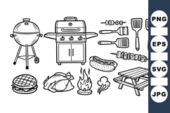 Hand Drawn Barbecue Clipart Set for Summer Cookouts Product Image 1