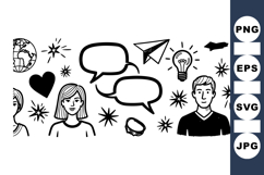 Hand Drawn People Doodle Illustration Set Product Image 1