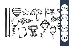 Hand Drawn Patriotic Clipart Bundle for Summer Holidays Product Image 1