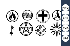 Mystic Occult Symbols Clipart Bundle for Crafts Product Image 1