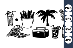 Vintage Summer Beach Clipart Bundle for Crafting Product Image 1
