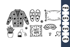 Hand Drawn Cozy Home Clipart Set For Crafts Product Image 1