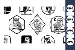 Vintage Owl Illustration Set for Craft and Design Product Image 1
