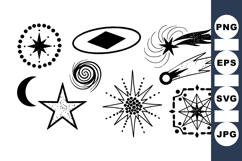 Vintage Starburst Clipart for Retro Design Projects Product Image 1