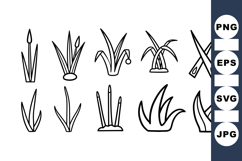 Hand Drawn Grass Vector Clipart for Crafts Product Image 1