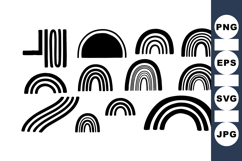 Hand Drawn Boho Rainbow Clipart Collection Product Image 1