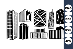 Modern Urban Building Clipart Bundle for Projects Product Image 1