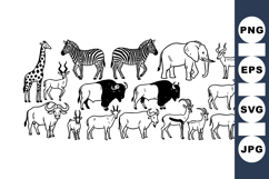 Hand Drawn Wild Animal Clipart For Crafts Product Image 1