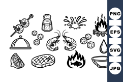 Outdoor BBQ Grill Clipart Bundle for Summer Parties Product Image 1