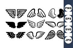 Hand Drawn Angel Wings Clipart for Crafts Product Image 1
