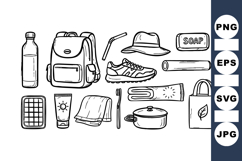 Hand Drawn Travel Essentials Line Art Product Image 1