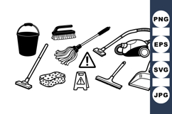 Hand Drawn Cleaning Icons Clipart For Printables Product Image 1