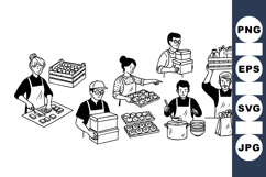 Hand Drawn Bakery Workers Clipart For Crafts Product Image 1