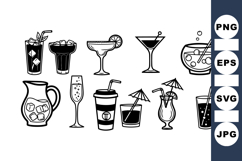Summer Cocktail Glass Clipart for Party Designs Product Image 1