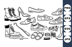 Hand Drawn Shoe Clipart for Crafts and Design Product Image 1
