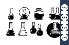 Vintage Chemistry Flask Clipart for Science Projects Product Image 1