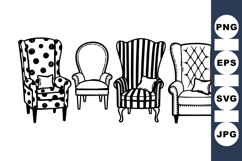 Vintage Classic Chair Clipart For Home Decor Product Image 1