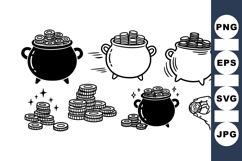 Hand Drawn Lucky Coin Stack Clipart Product Image 1
