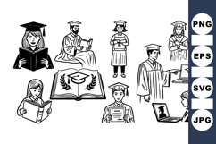 Graduation Ceremony Clipart Set for Invitations Product Image 1