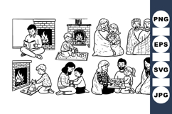 Vintage Nativity Scene Clipart for Christmas Crafts Product Image 1
