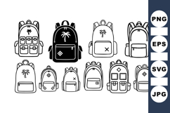 Tropical Palm Backpack Clipart for Summer Travel Product Image 1