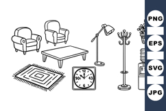 Minimalist Living Room Line Art Furniture Product Image 1