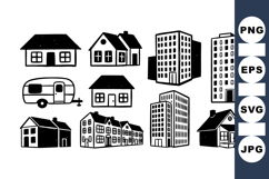 Hand Drawn Urban Building Clipart Set for Design Projects Product Image 1