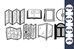 Vintage Folding Screen And Room Divider Clipart Product Image 1