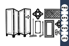 Hand Drawn Vintage Interior Decor Clipart Product Image 1