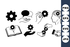 Hand Drawn Gear And Process Icon For UX Product Image 1