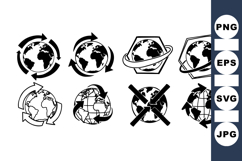 Vintage Globe Icon Clipart for Travel Design Product Image 1