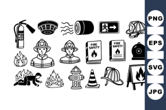 Vintage Firefighter Clipart for Safety Design Product Image 1