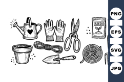 Vintage Garden Tools Clipart For Crafts Product Image 1