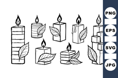 Hand Drawn Rustic Candle Clipart For Crafts Product Image 1